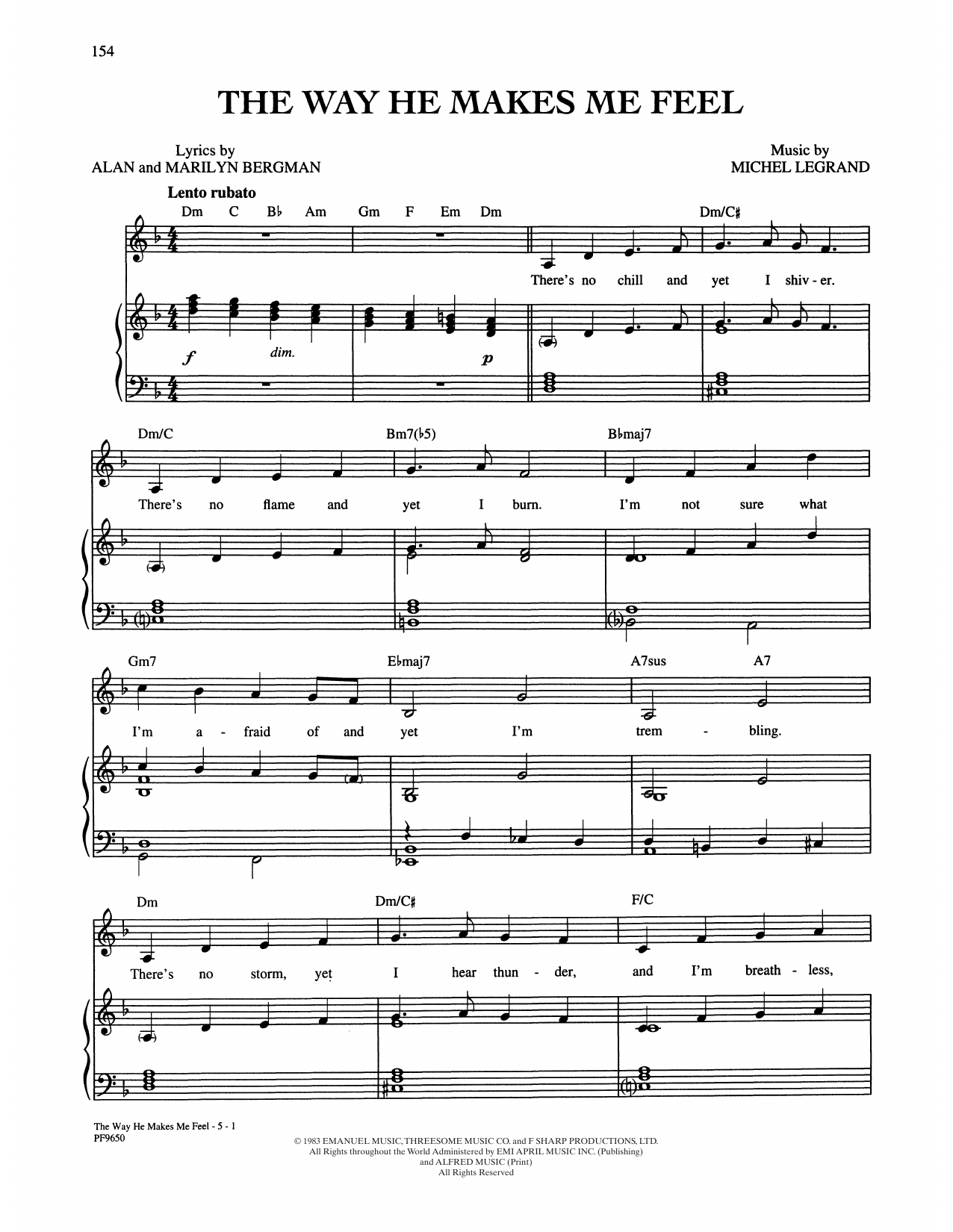 Barbra Streisand The Way He Makes Me Feel (from Yentl) sheet music notes and chords. Download Printable PDF.