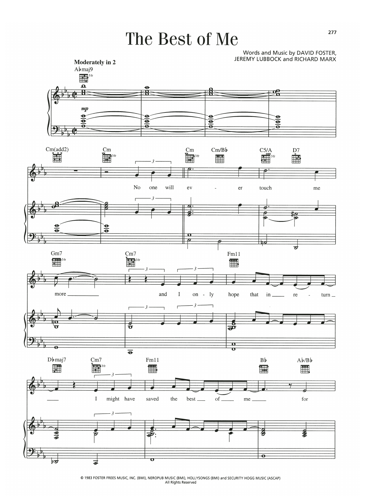 Barry Manilow The Best Of Me sheet music notes and chords. Download Printable PDF.