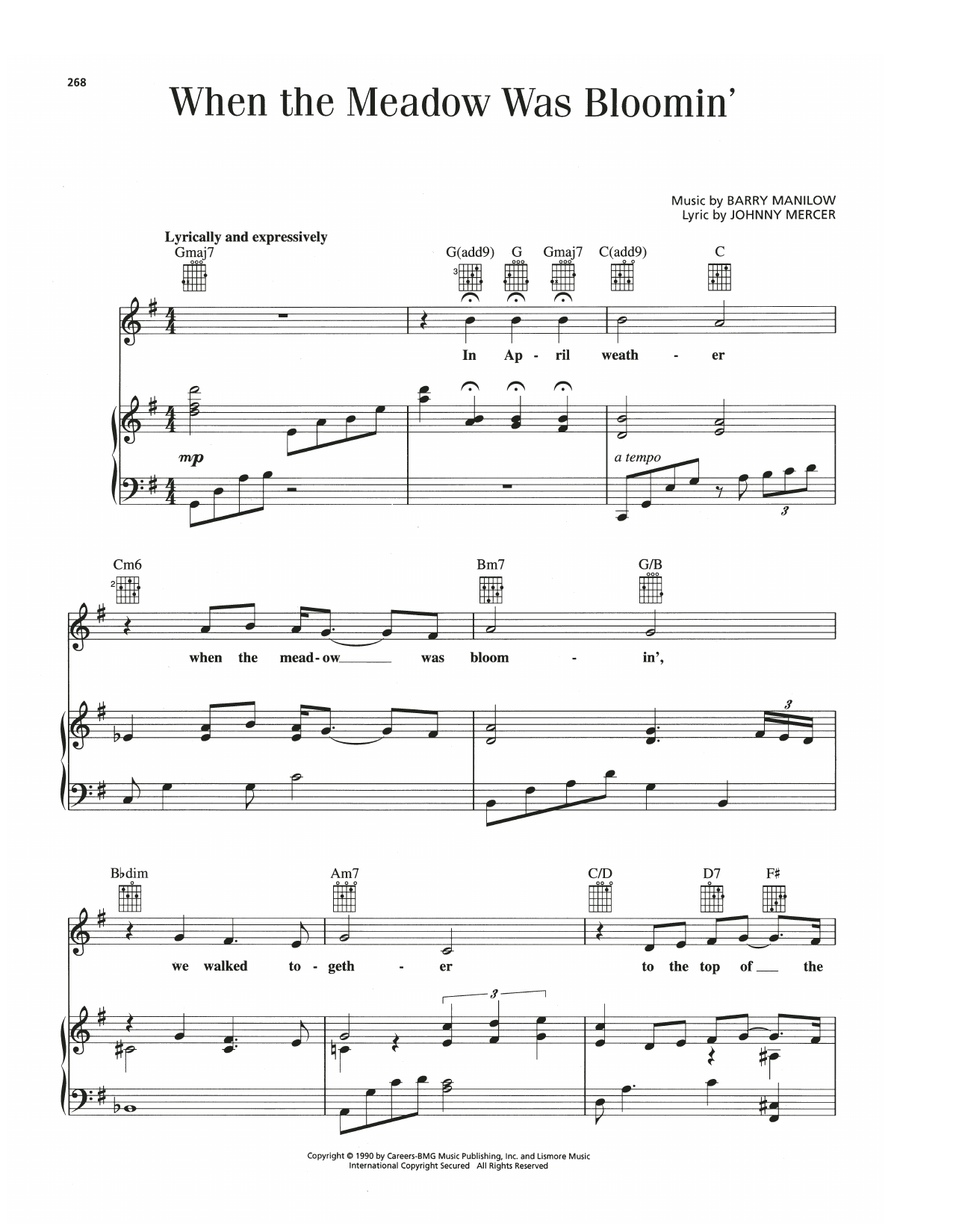 Barry Manilow When The Meadow Was Bloomin' sheet music notes and chords. Download Printable PDF.