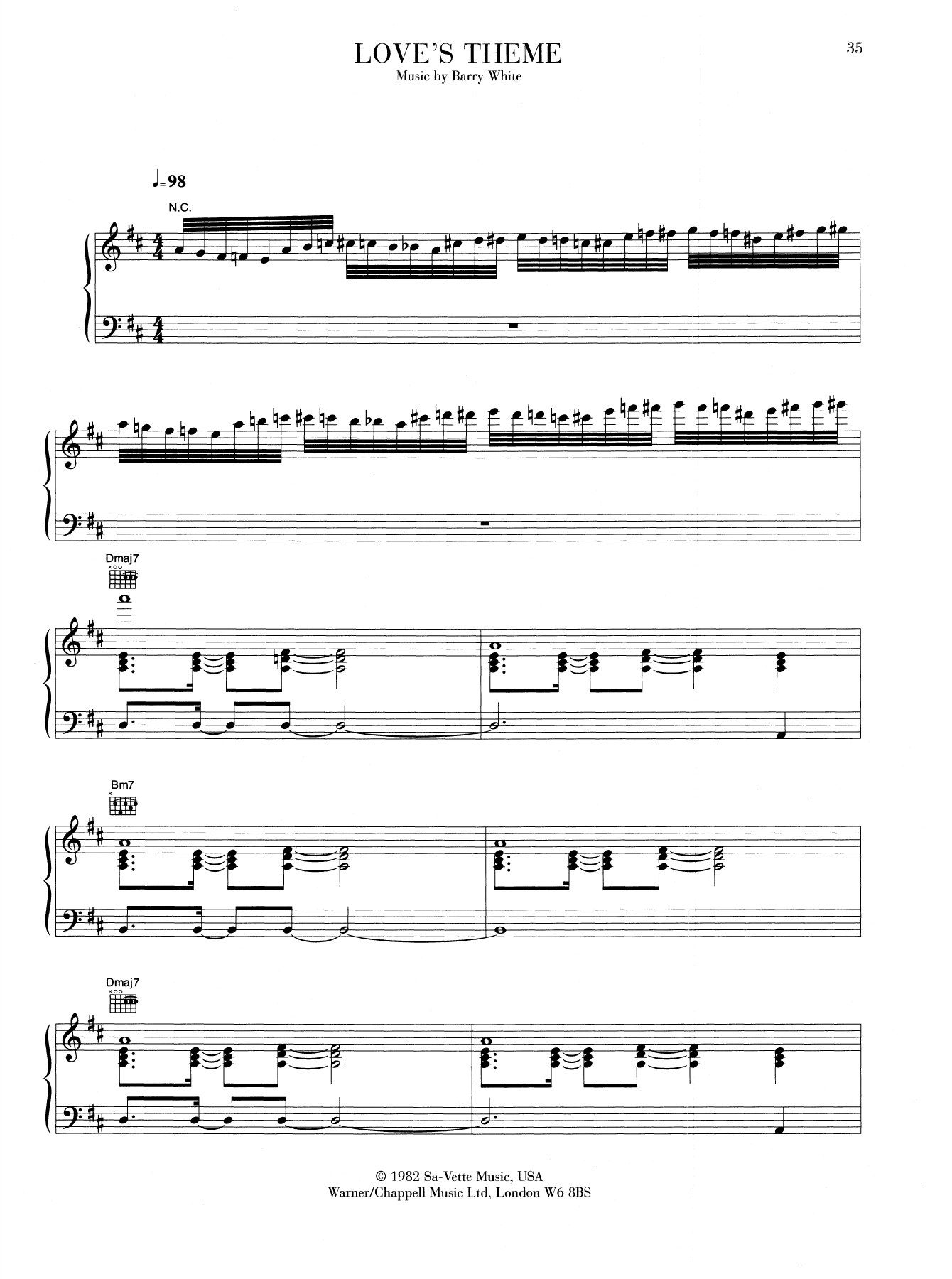 Barry White Love's Theme sheet music notes and chords. Download Printable PDF.