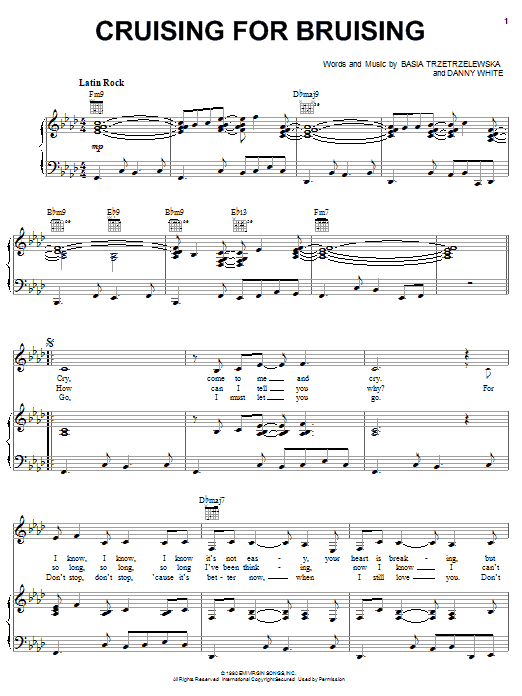 Learn to play Basia Cruising For Bruising sheet music for Piano, Vocal & Guitar Chords (Right-Hand Melody) in minutes. Price: 7.8900$ Basia Cruising For Bruising sheet music notes and chords arranged for Piano, Vocal & Guitar Chords (Right-Hand Melody)