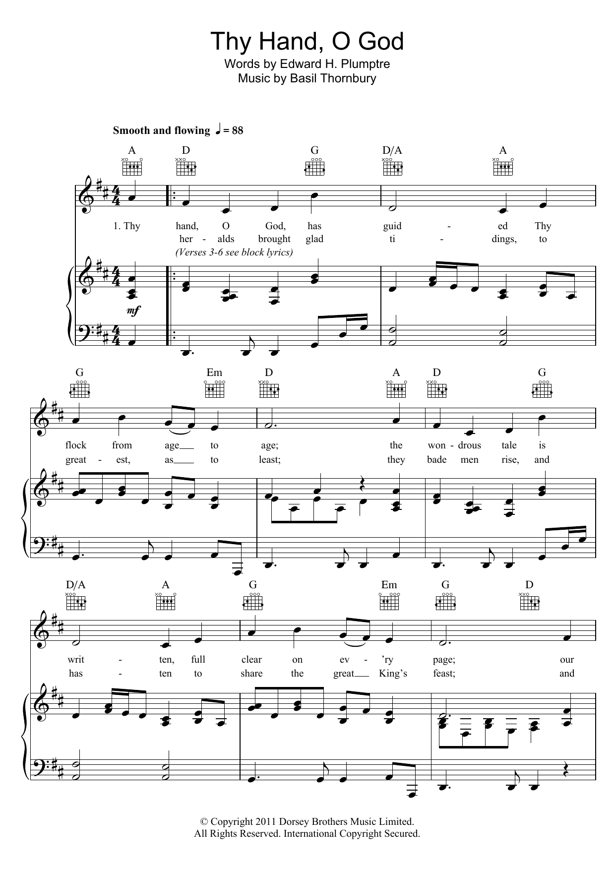 Basil Thornbury Thy Hand, O God sheet music notes and chords. Download Printable PDF.