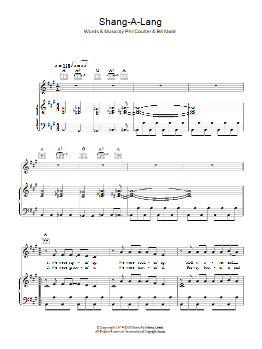 Learn to play Bay City Rollers Shang-a-Lang sheet music for Piano, Vocal & Guitar Chords in minutes. Price: 7.8900$ Bay City Rollers Shang-a-Lang sheet music notes and chords arranged for Piano, Vocal & Guitar Chords