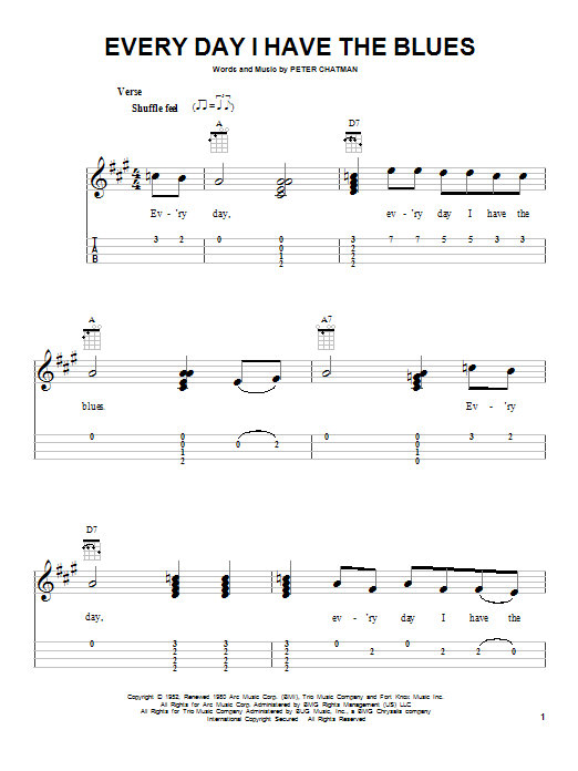 B.B. King Every Day I Have The Blues sheet music notes and chords. Download Printable PDF.