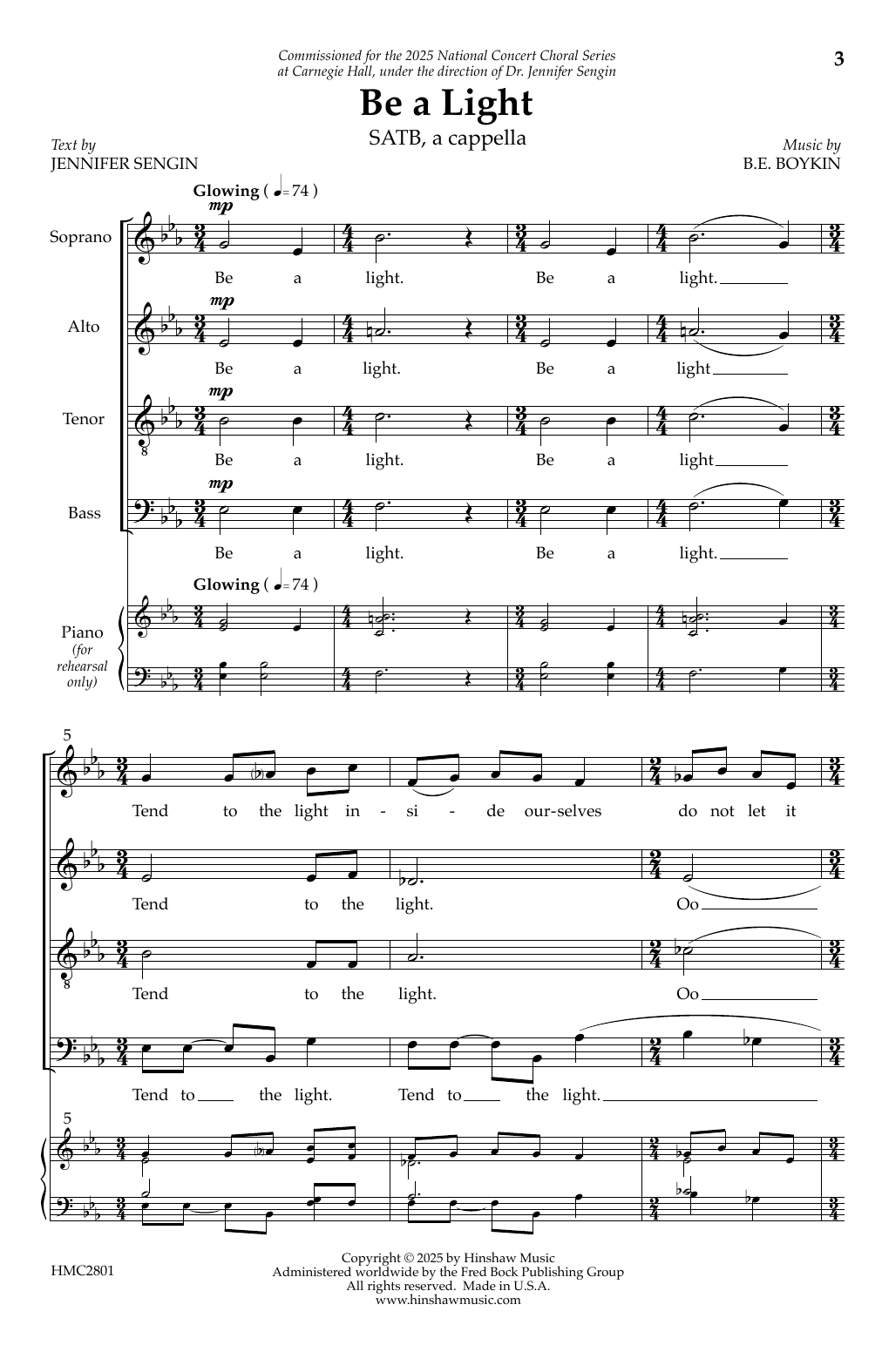 Learn to play B.E. Boykin Be A Light sheet music for SATB Choir in minutes. Price: 3.9900$ B.E. Boykin Be A Light sheet music notes and chords arranged for SATB Choir
