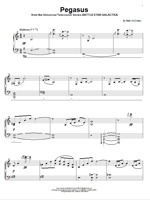 Learn to play Bear McCreary Pegasus sheet music for Piano Solo in minutes. Price: 7.8900$ Bear McCreary Pegasus sheet music notes and chords arranged for Piano Solo