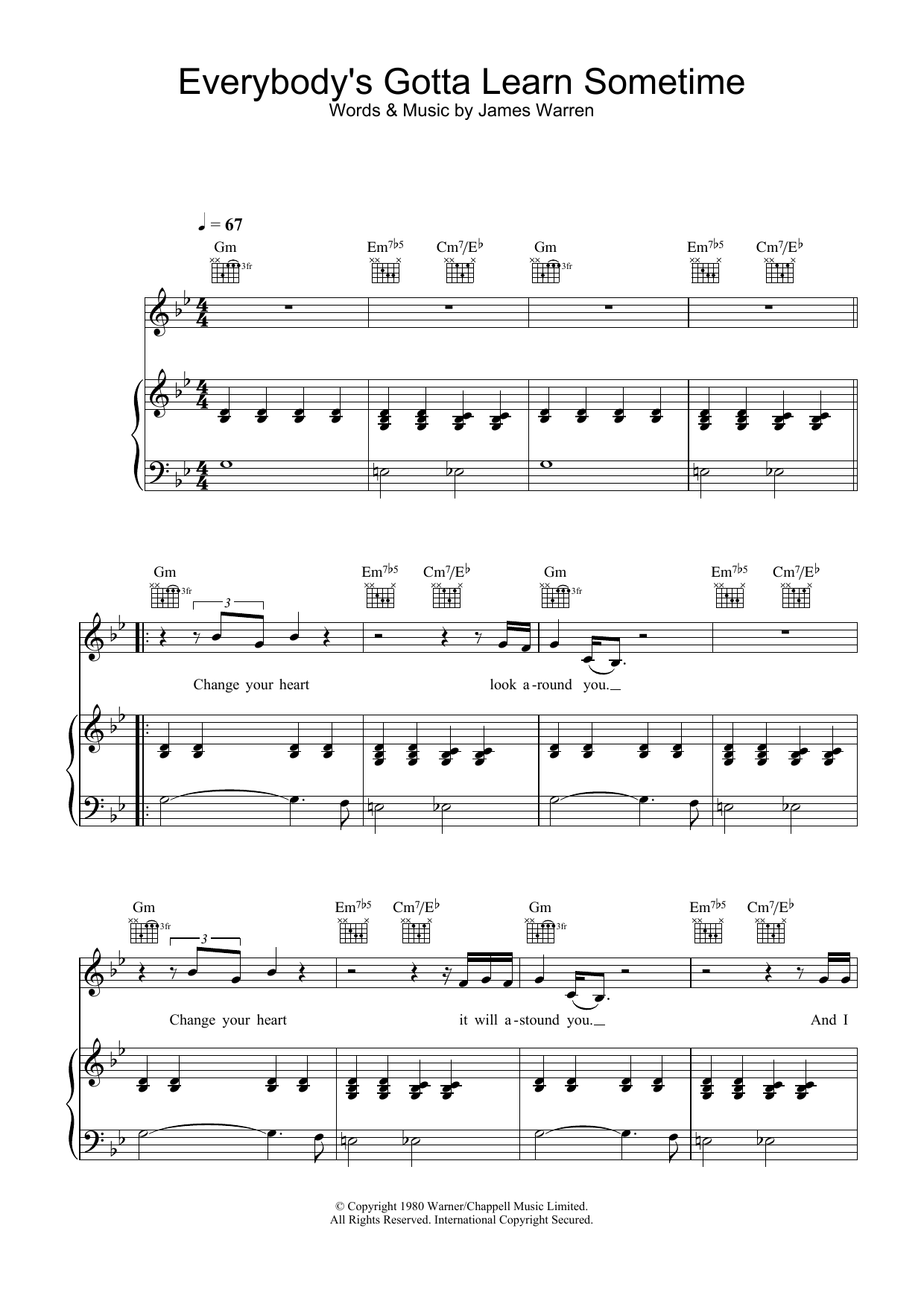 Beck Everybody's Gotta Learn Sometime (from Eternal Sunshine Of The Spotless Mind) sheet music notes and chords. Download Printable PDF.