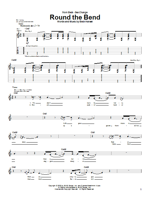 Learn to play Beck Round The Bend sheet music for Guitar Tab in minutes. Price: 7.8900$ Beck Round The Bend sheet music notes and chords arranged for Guitar Tab