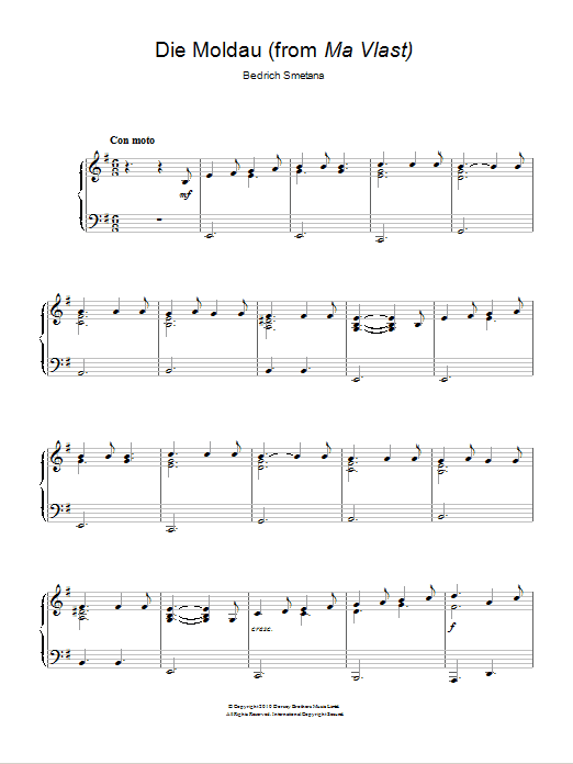 Bedrich Smetana Die Moldau (from Ma Vlast) sheet music notes and chords. Download Printable PDF.