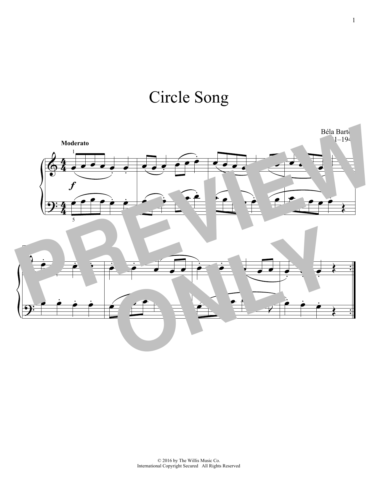Learn to play Bela Bartok Circle Song sheet music for Educational Piano in minutes. Price: 6.9900$ Bela Bartok Circle Song sheet music notes and chords arranged for Educational Piano