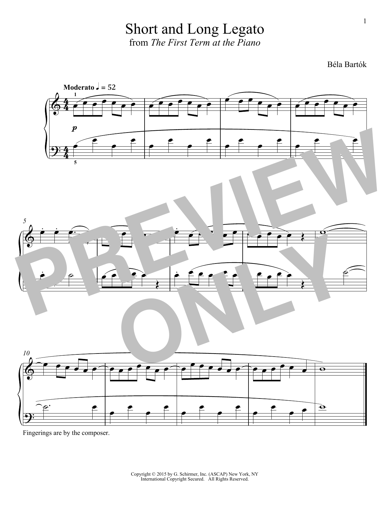 Learn to play Bela Bartok Short And Long Legato sheet music for Piano Solo in minutes. Price: 7.8900$ Bela Bartok Short And Long Legato sheet music notes and chords arranged for Piano Solo