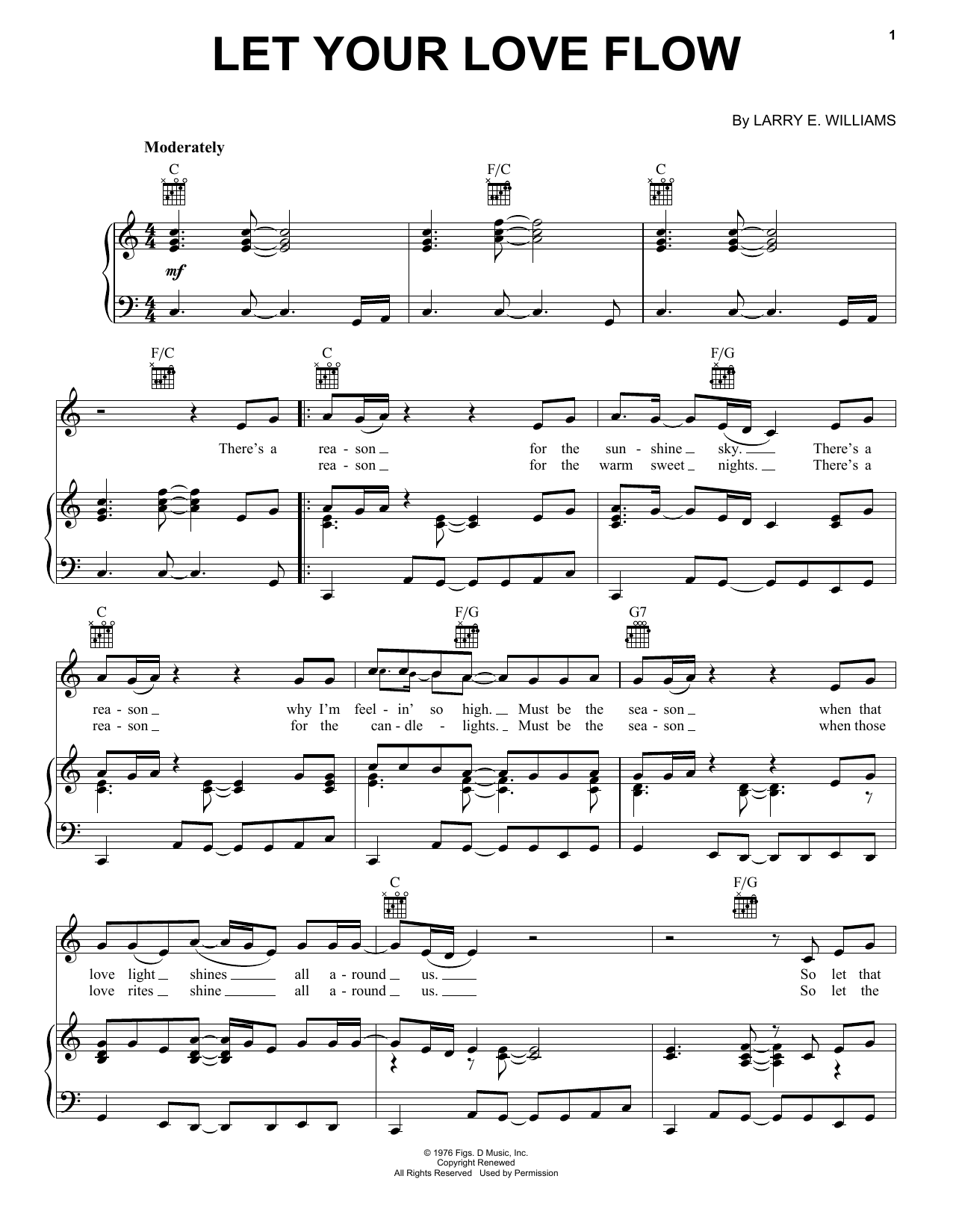 Bellamy Brothers Let Your Love Flow sheet music notes and chords. Download Printable PDF.