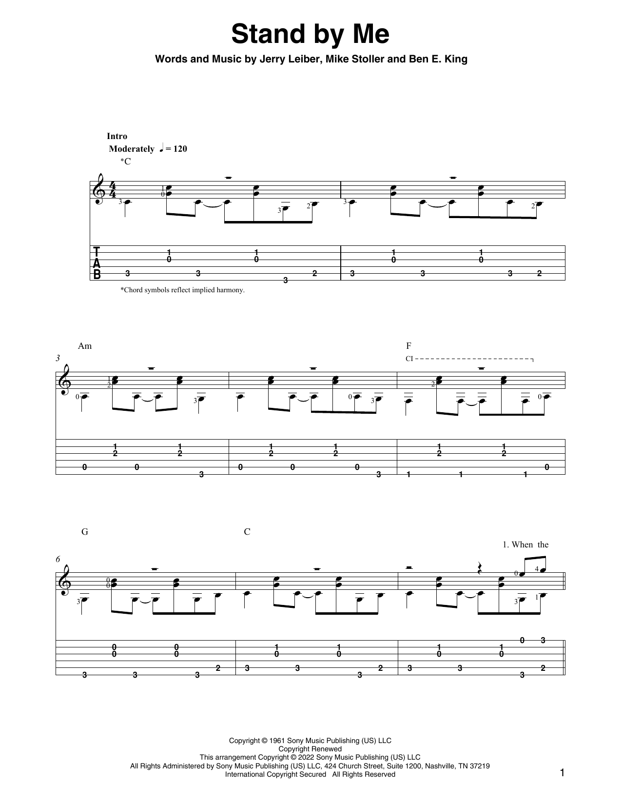 Ben E. King Stand By Me (arr. Ben Pila) sheet music notes and chords. Download Printable PDF.