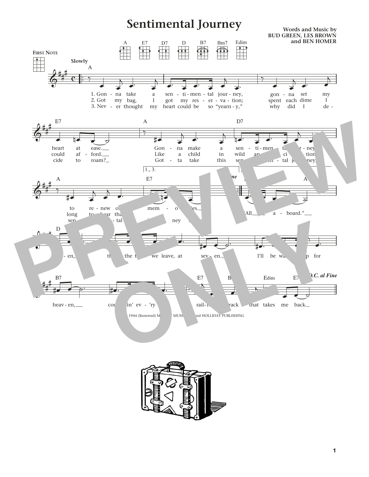 Ben Homer Sentimental Journey (from The Daily Ukulele) (arr. Liz and Jim Beloff) sheet music notes and chords. Download Printable PDF.