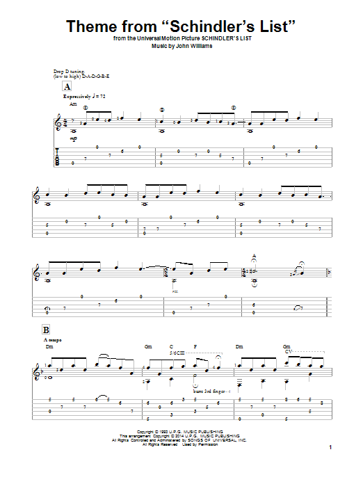 John Williams Theme From Schindler's List sheet music notes and chords. Download Printable PDF.