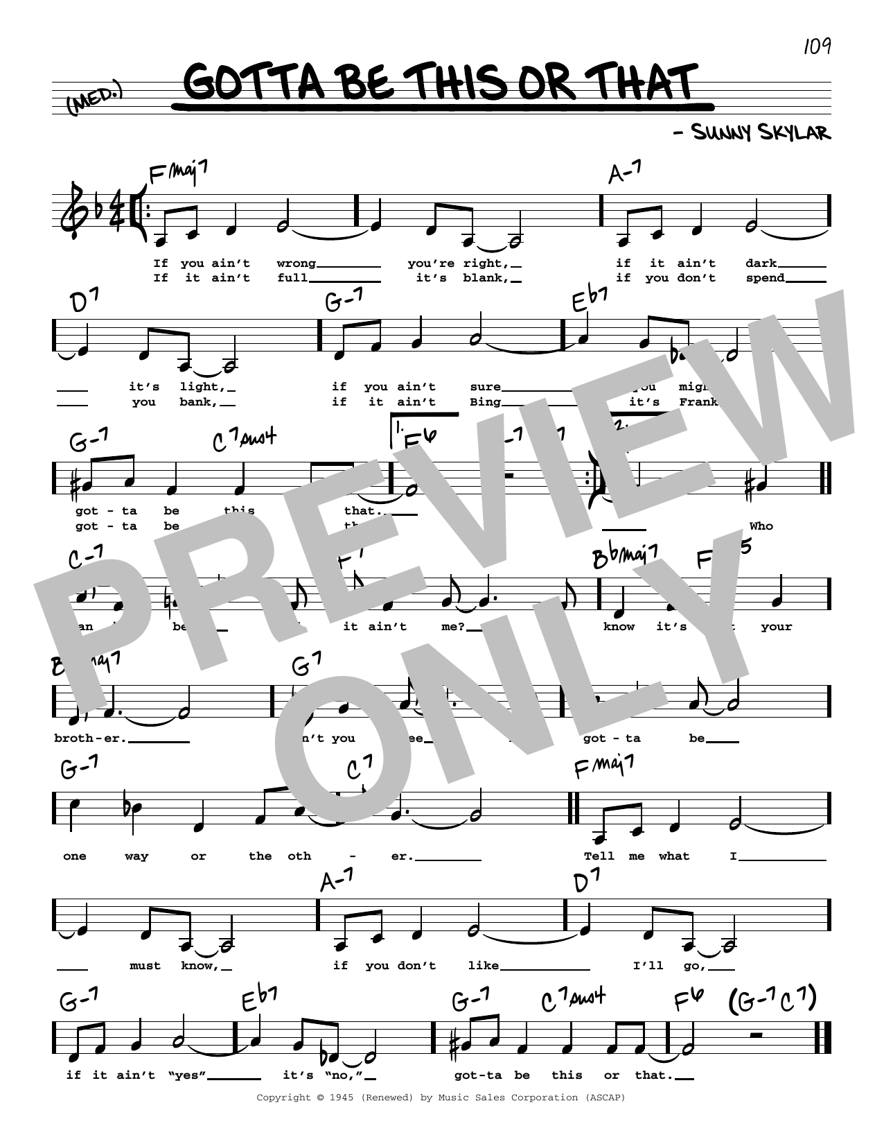 Benny Goodman and His Orchestra Gotta Be This Or That (Low Voice) sheet music notes and chords. Download Printable PDF.