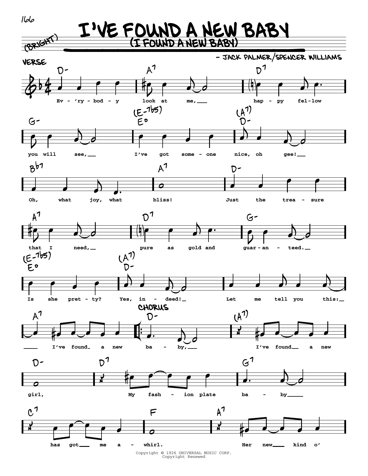 Learn to play Benny Goodman I've Found A New Baby (I Found A New Baby) (arr. Robert Rawlins) sheet music for Real Book – Melody, Lyrics & Chords in minutes. Price: 5.9900$ Benny Goodman I've Found A New Baby (I Found A New Baby) (arr. Robert Rawlins) sheet music notes and chords arranged for Real Book – Melody, Lyrics & Chords