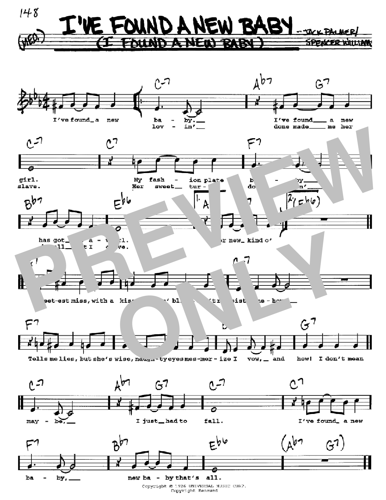 Benny Goodman I've Found A New Baby (I Found A New Baby) sheet music notes and chords. Download Printable PDF.