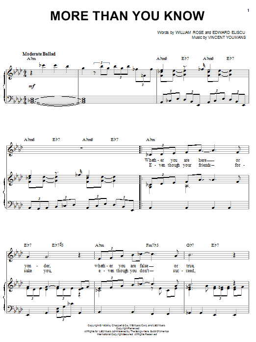 Learn to play Benny Goodman More Than You Know sheet music for Piano & Vocal in minutes. Price: 7.8900$ Benny Goodman More Than You Know sheet music notes and chords arranged for Piano & Vocal