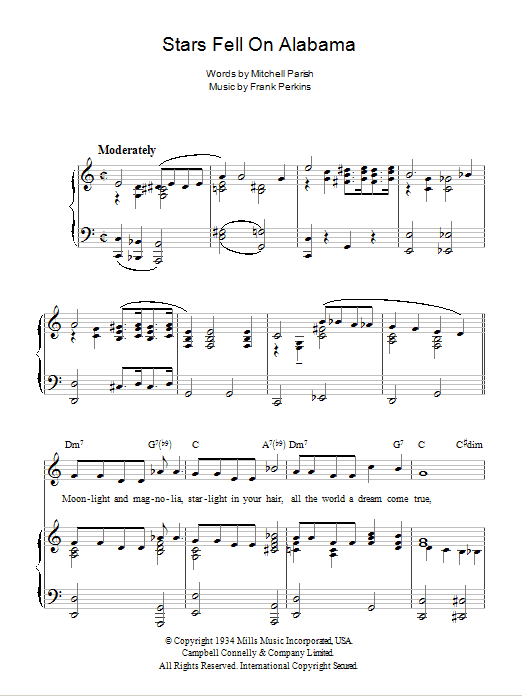 Benny Goodman Stars Fell On Alabama sheet music notes and chords arranged for Piano, Vocal & Guitar Chords