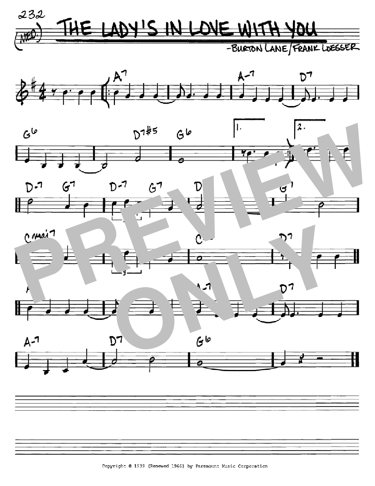 Learn to play Benny Goodman The Lady's In Love With You sheet music for Real Book – Melody & Chords – C Instruments in minutes. Price: 5.9900$ Benny Goodman The Lady's In Love With You sheet music notes and chords arranged for Real Book – Melody & Chords – C Instruments