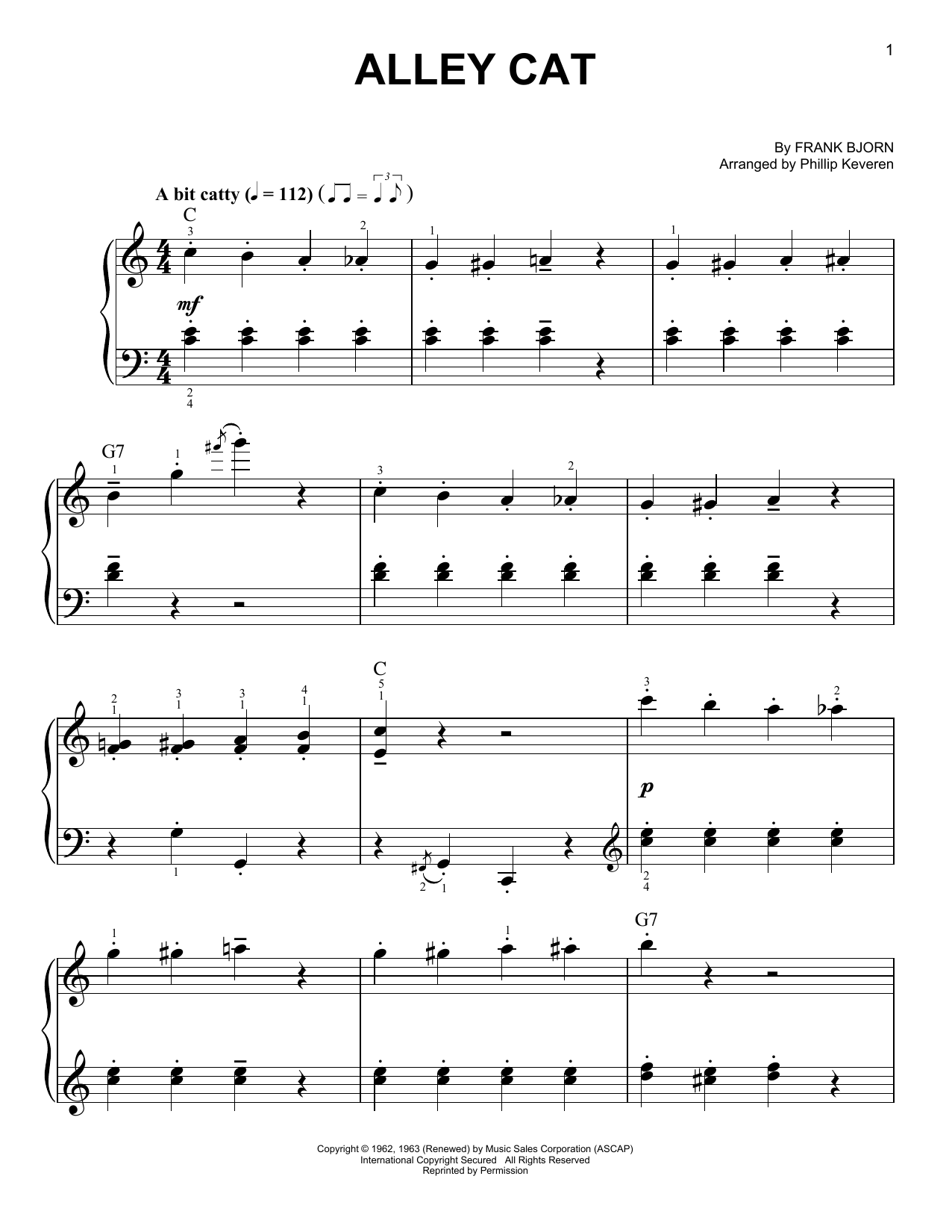 Phillip Keveren Alley Cat sheet music notes and chords. Download Printable PDF.