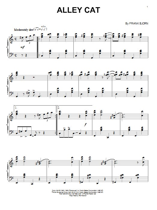 Bent Fabric Alley Cat sheet music notes and chords. Download Printable PDF.