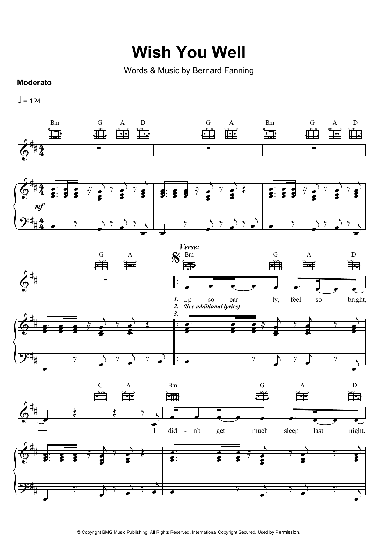 Learn to play Bernard Fanning Wish You Well sheet music for Ukulele in minutes. Price: 5.9900$ Bernard Fanning Wish You Well sheet music notes and chords arranged for Ukulele