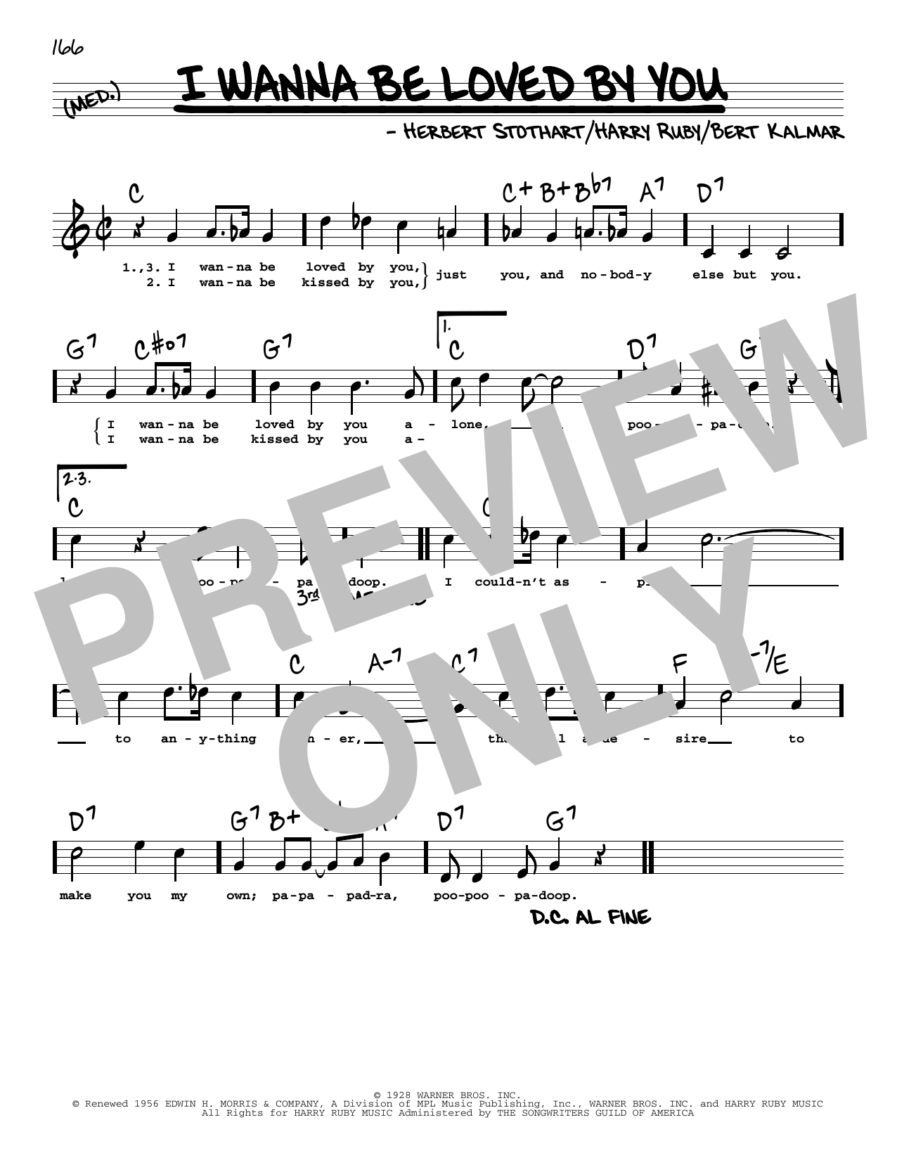 Bert Kalmar I Wanna Be Loved By You (High Voice) (from Good Boy) sheet music notes and chords. Download Printable PDF.