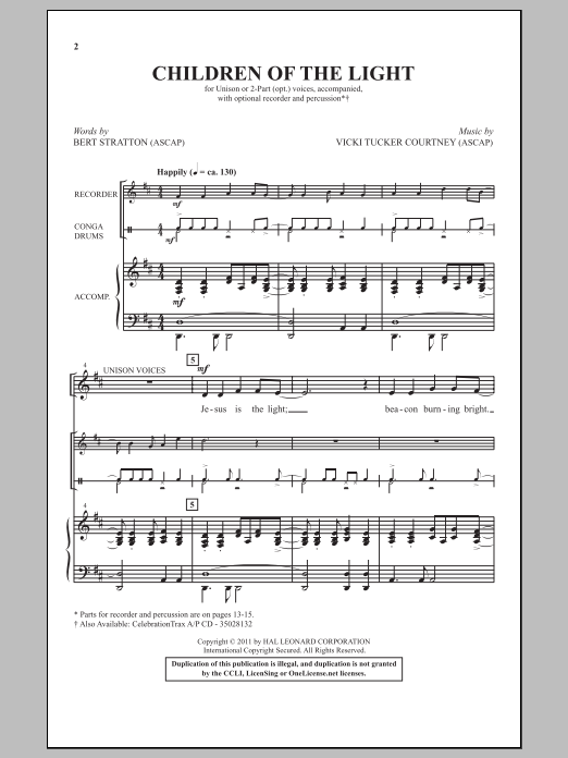 Learn to play Bert Stratton Children Of The Light sheet music for 2-Part Choir in minutes. Price: 3.9900$ Bert Stratton Children Of The Light sheet music notes and chords arranged for 2-Part Choir