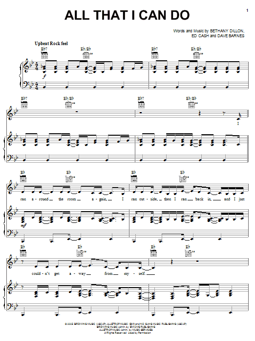 Learn to play Bethany Dillon All That I Can Do sheet music for Piano, Vocal & Guitar Chords (Right-Hand Melody) in minutes. Price: 7.8900$ Bethany Dillon All That I Can Do sheet music notes and chords arranged for Piano, Vocal & Guitar Chords (Right-Hand Melody)