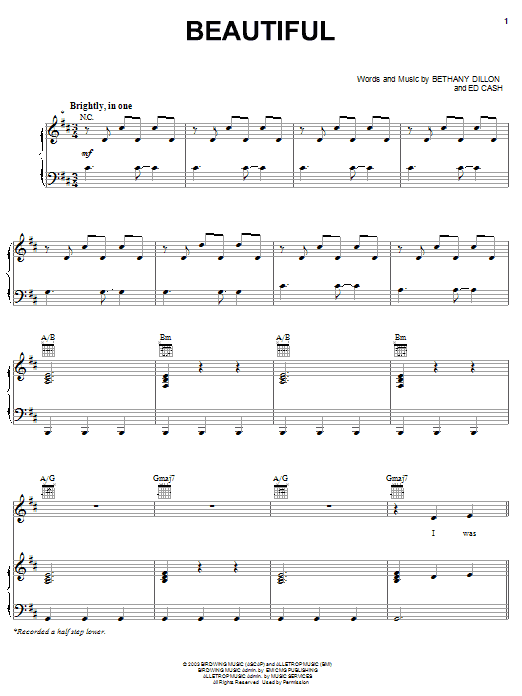 Learn to play Bethany Dillon Beautiful sheet music for Piano, Vocal & Guitar Chords (Right-Hand Melody) in minutes. Price: 7.8900$ Bethany Dillon Beautiful sheet music notes and chords arranged for Piano, Vocal & Guitar Chords (Right-Hand Melody)