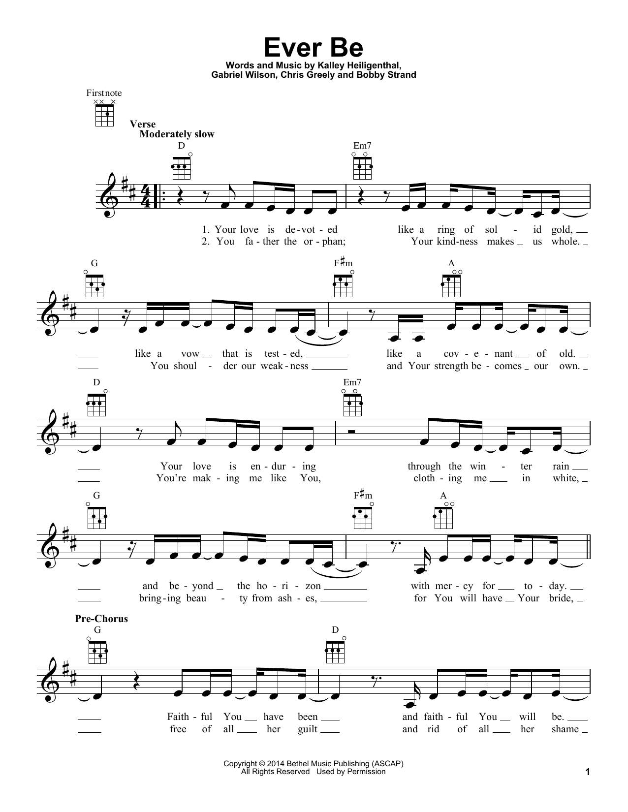 Bethel Music Ever Be sheet music notes and chords. Download Printable PDF.