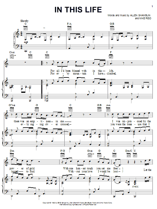 Learn to play Bette Midler In This Life sheet music for Piano, Vocal & Guitar Chords (Right-Hand Melody) in minutes. Price: 7.8900$ Bette Midler In This Life sheet music notes and chords arranged for Piano, Vocal & Guitar Chords (Right-Hand Melody)
