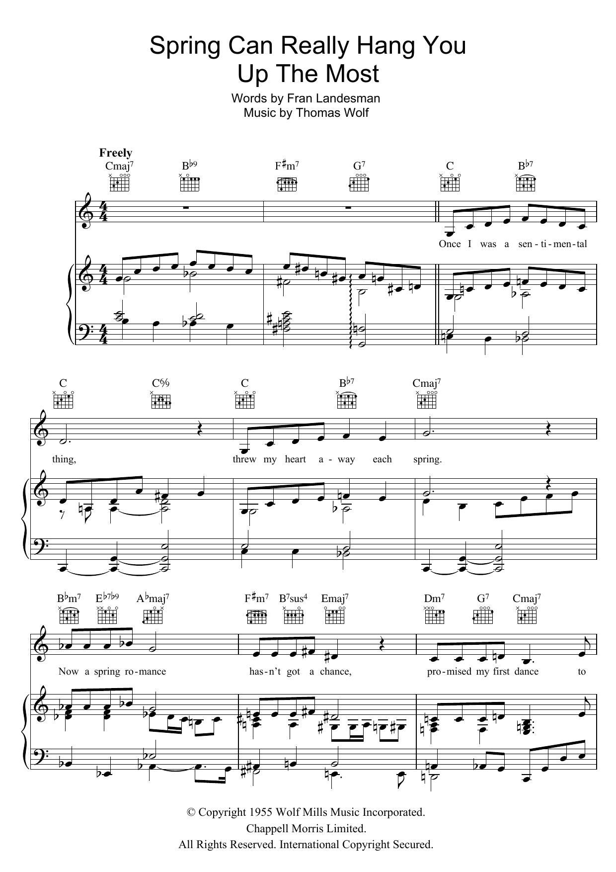 Bette Midler Spring Can Really Hang You Up The Most sheet music notes and chords. Download Printable PDF.