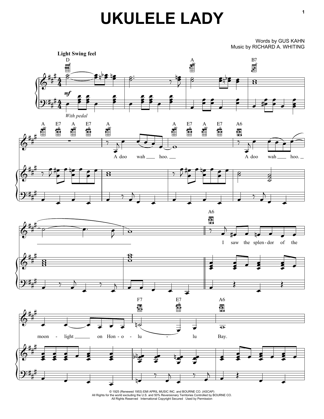 Learn to play Bette Midler Ukulele Lady sheet music for Piano & Vocal in minutes. Price: 7.8900$ Bette Midler Ukulele Lady sheet music notes and chords arranged for Piano & Vocal