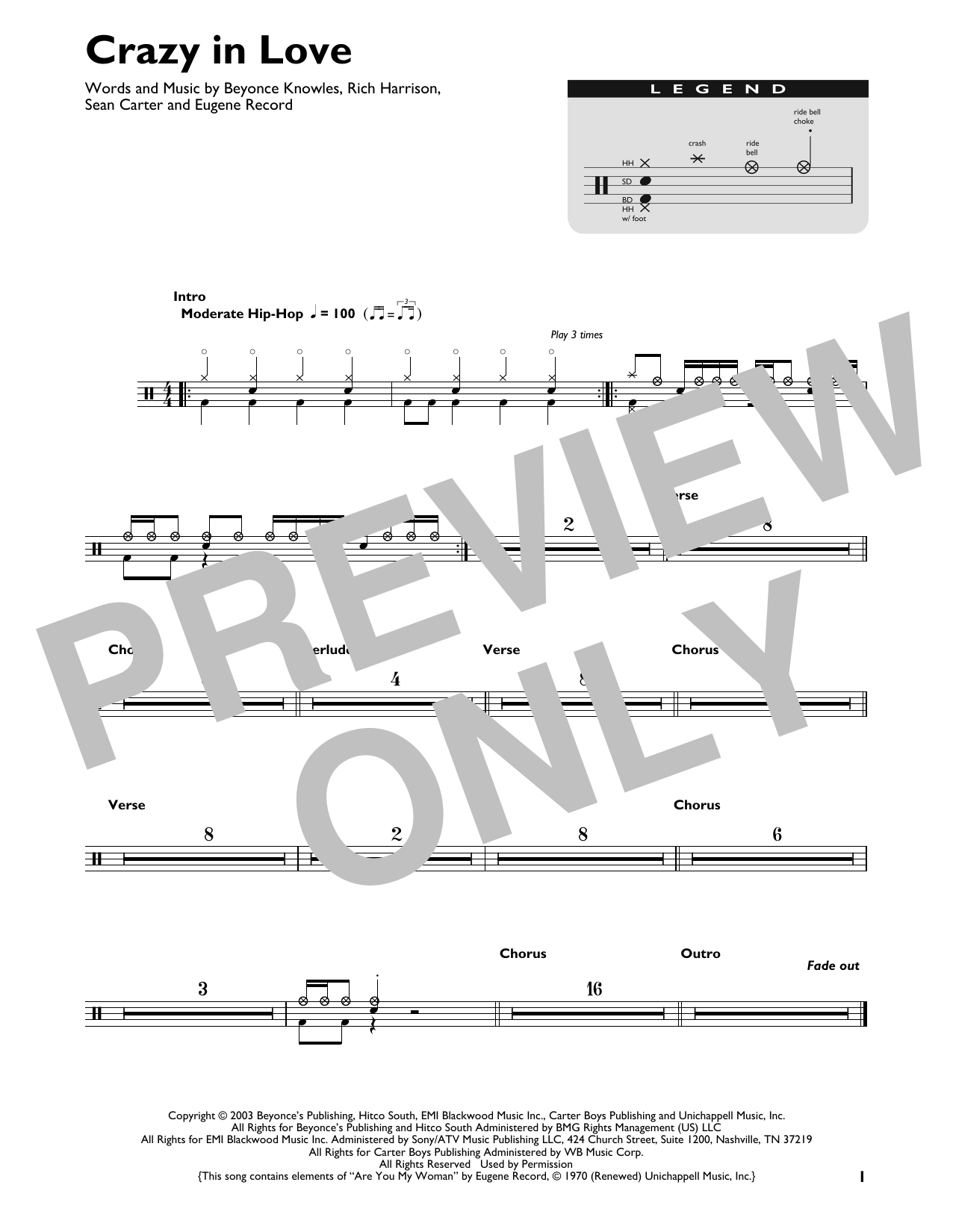 Beyonce Crazy In Love (feat. Jay-Z) sheet music notes and chords. Download Printable PDF.