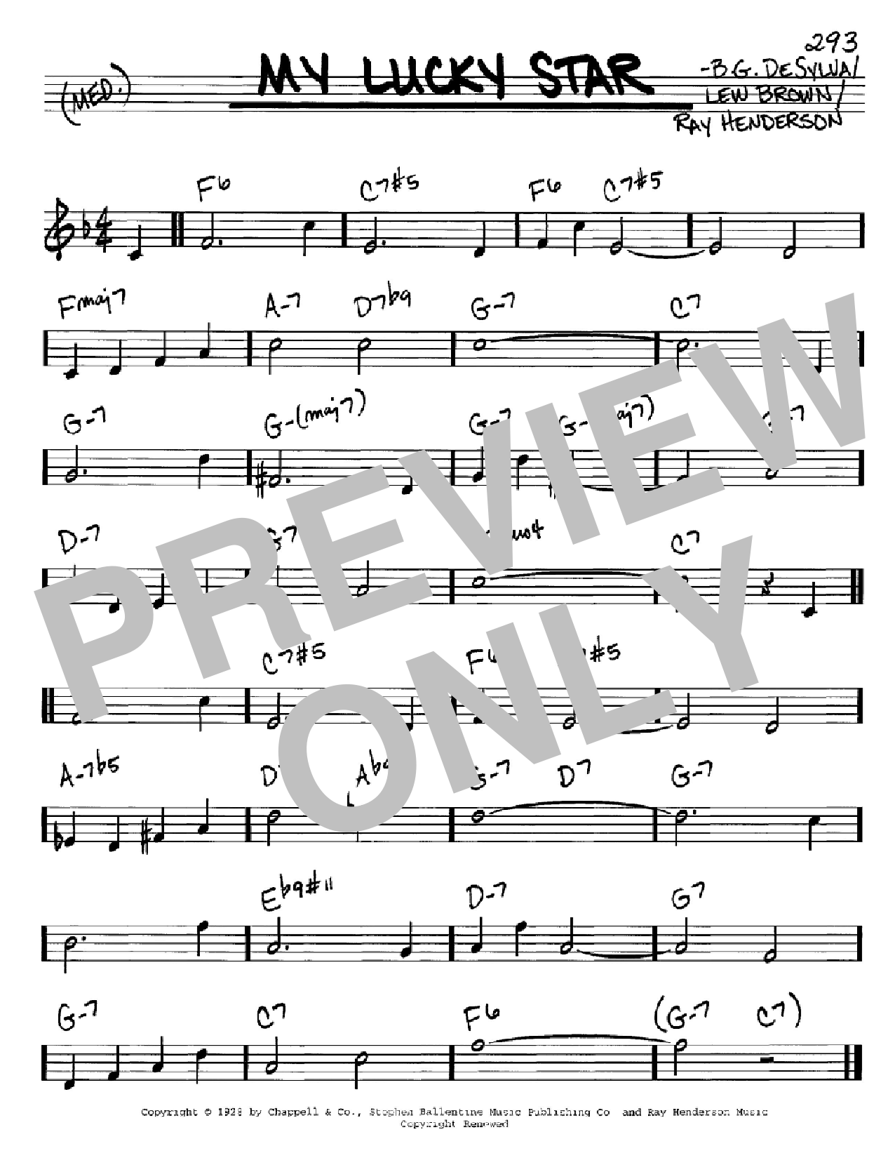 Learn to play B.G. DeSylva My Lucky Star sheet music for Real Book – Melody, Lyrics & Chords in minutes. Price: 5.9900$ B.G. DeSylva My Lucky Star sheet music notes and chords arranged for Real Book – Melody, Lyrics & Chords