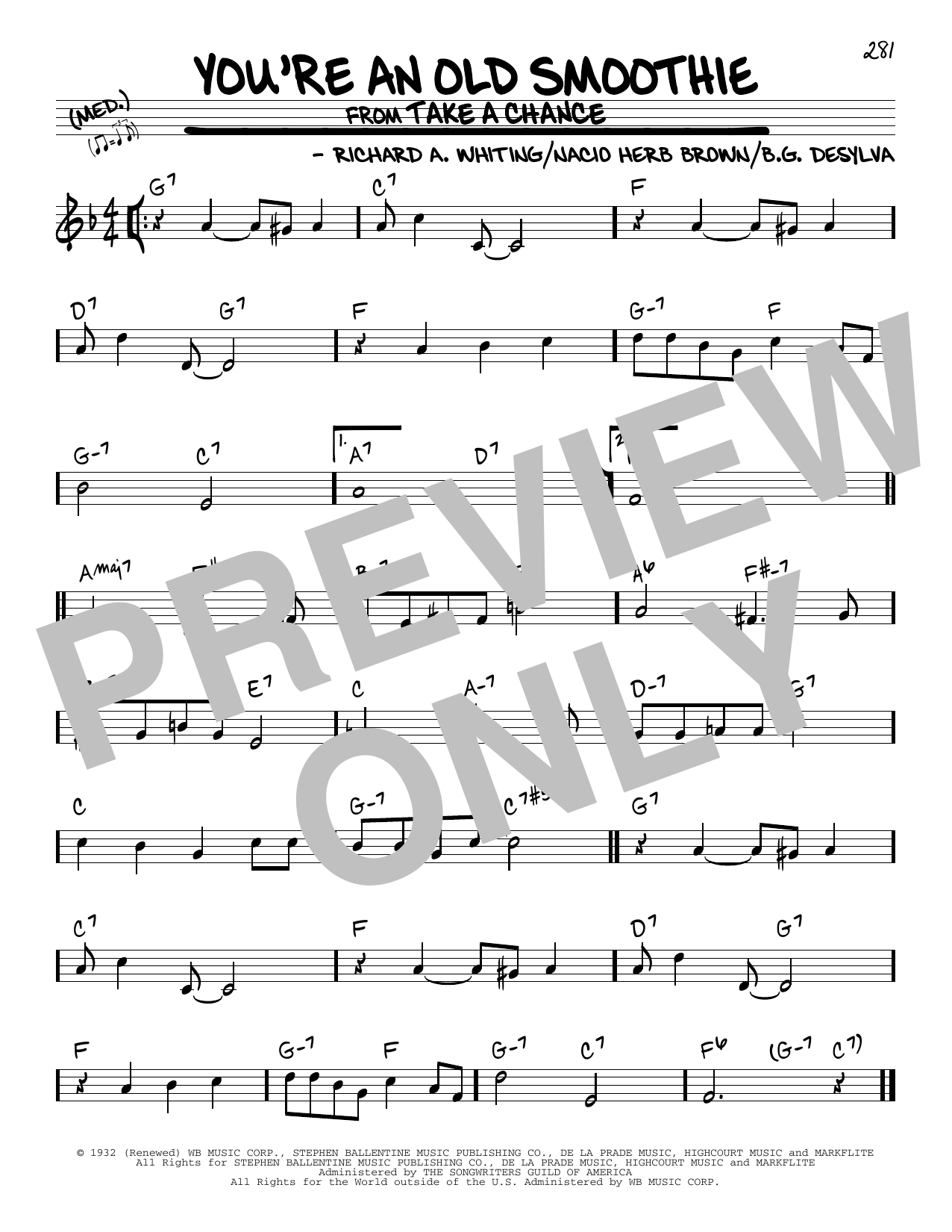 Learn to play B.G. DeSylva You're An Old Smoothie sheet music for Real Book – Melody & Chords in minutes. Price: 5.9900$ B.G. DeSylva You're An Old Smoothie sheet music notes and chords arranged for Real Book – Melody & Chords