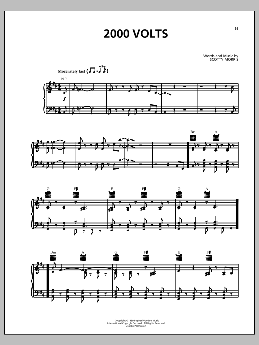 Learn to play Big Bad Voodoo Daddy 2000 Volts sheet music for Piano, Vocal & Guitar Chords (Right-Hand Melody) in minutes. Price: 7.8900$ Big Bad Voodoo Daddy 2000 Volts sheet music notes and chords arranged for Piano, Vocal & Guitar Chords (Right-Hand Melody)