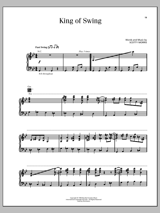 Learn to play Big Bad Voodoo Daddy King Of Swing sheet music for Piano, Vocal & Guitar Chords (Right-Hand Melody) in minutes. Price: 7.8900$ Big Bad Voodoo Daddy King Of Swing sheet music notes and chords arranged for Piano, Vocal & Guitar Chords (Right-Hand Melody)