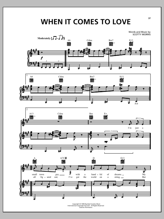 Learn to play Big Bad Voodoo Daddy When It Comes To Love sheet music for Piano, Vocal & Guitar Chords (Right-Hand Melody) in minutes. Price: 7.8900$ Big Bad Voodoo Daddy When It Comes To Love sheet music notes and chords arranged for Piano, Vocal & Guitar Chords (Right-Hand Melody)