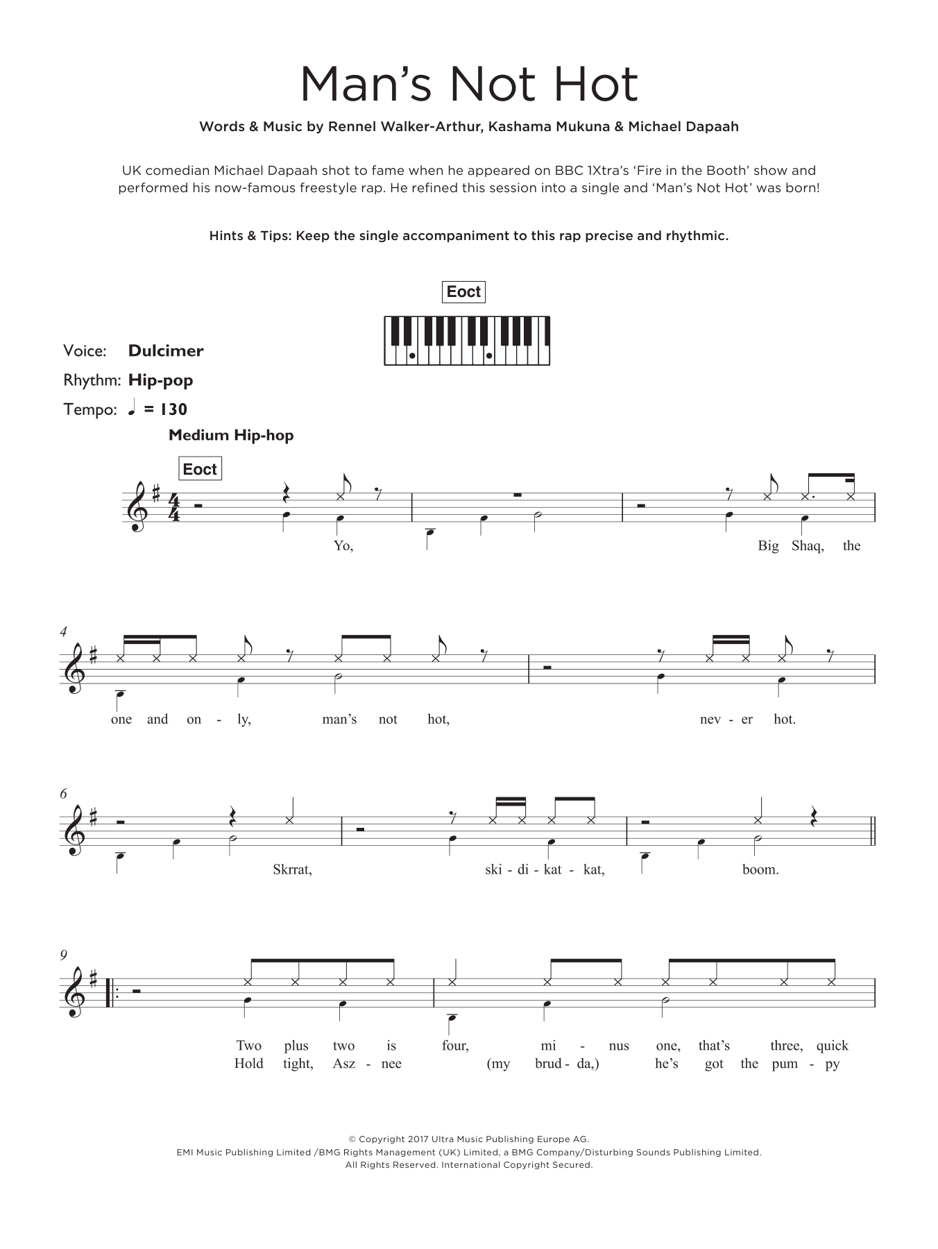 Big Shaq Man's Not Hot sheet music notes and chords. Download Printable PDF.