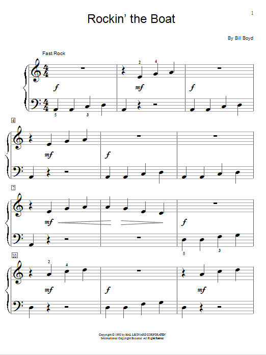 Bill Boyd Rockin' The Boat sheet music notes and chords arranged for Educational Piano