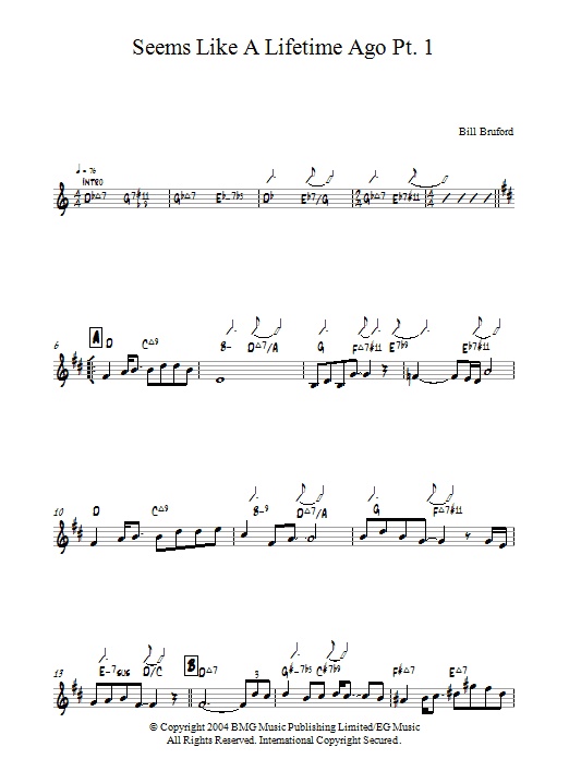Learn to play Bill Bruford Seems Like A Lifetime Ago Pt. 1 sheet music for Piano Solo in minutes. Price: 7.8900$ Bill Bruford Seems Like A Lifetime Ago Pt. 1 sheet music notes and chords arranged for Piano Solo