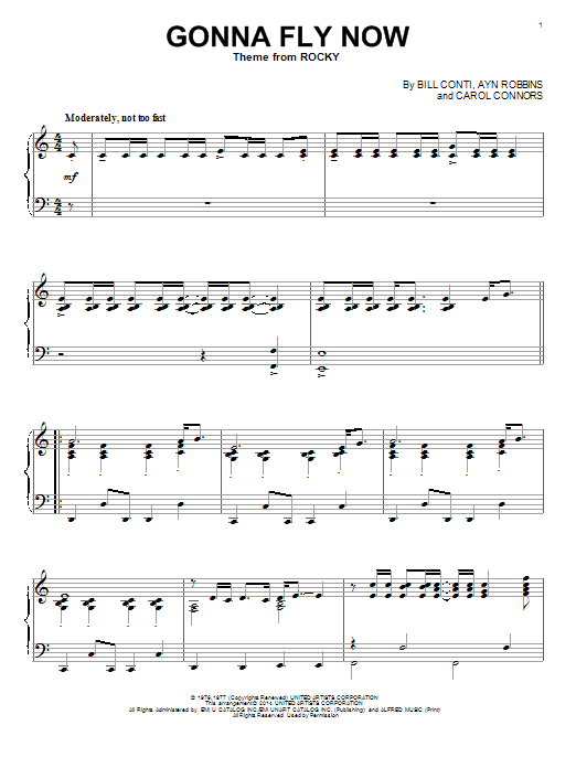 Ayn Robbins Gonna Fly Now (Theme from Rocky) sheet music notes and chords. Download Printable PDF.