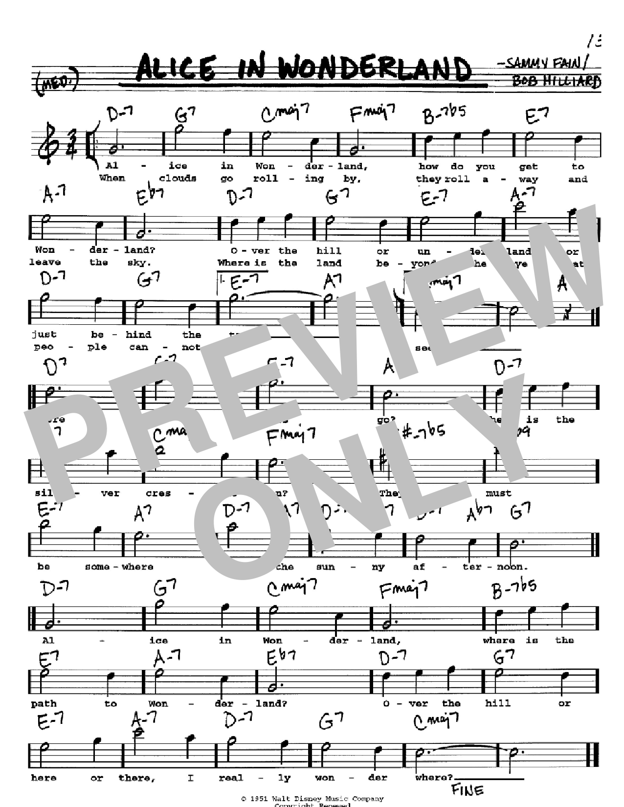 Bill Evans Alice In Wonderland sheet music notes and chords. Download Printable PDF.