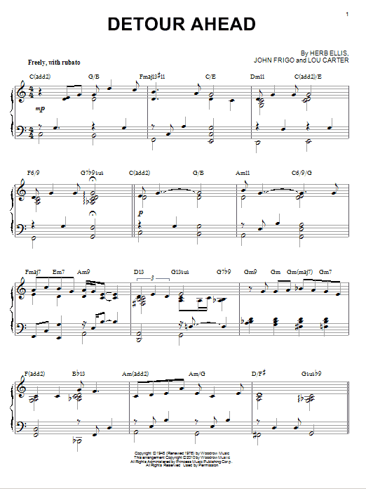 Bill Evans Detour Ahead (arr. Brent Edstrom) sheet music notes and chords arranged for Piano Solo