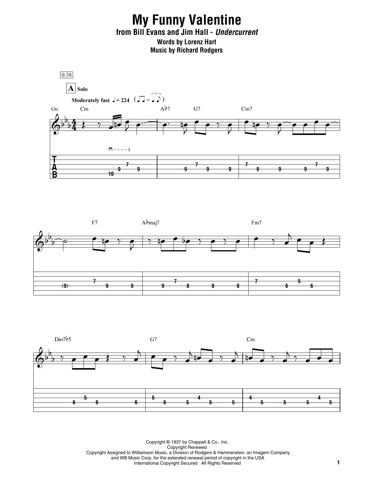 Bill Evans & Jim Hall My Funny Valentine sheet music notes and chords. Download Printable PDF.