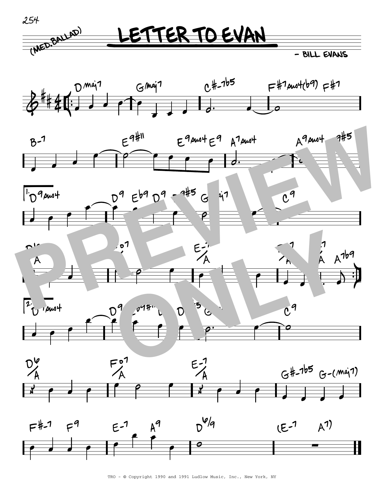 Bill Evans Letter To Evan sheet music notes and chords arranged for Piano Solo